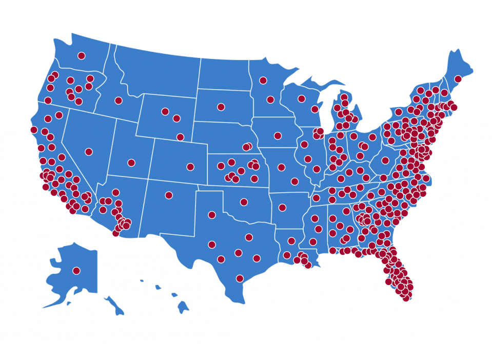 Map of locations